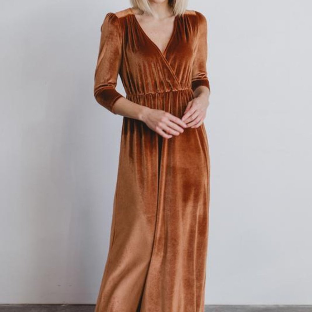 Baltic Born Velvet Maxi Dress - Spice color